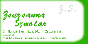 zsuzsanna szmolar business card